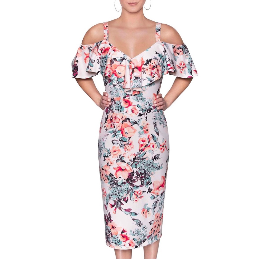 Rachel Roy Marcella Ruffled Off-The-Shoulder Dress